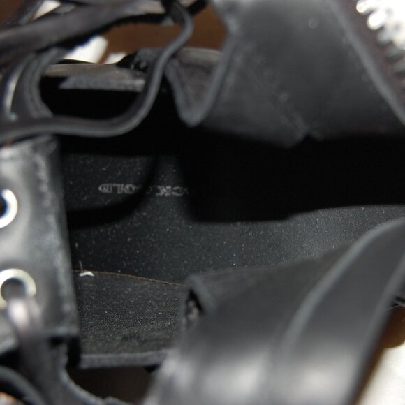 38/US8❤️ Diesel Black Gold Leather GLADIATOR Flat Heels Sandals Boots ITALY - Picture 12 of 12